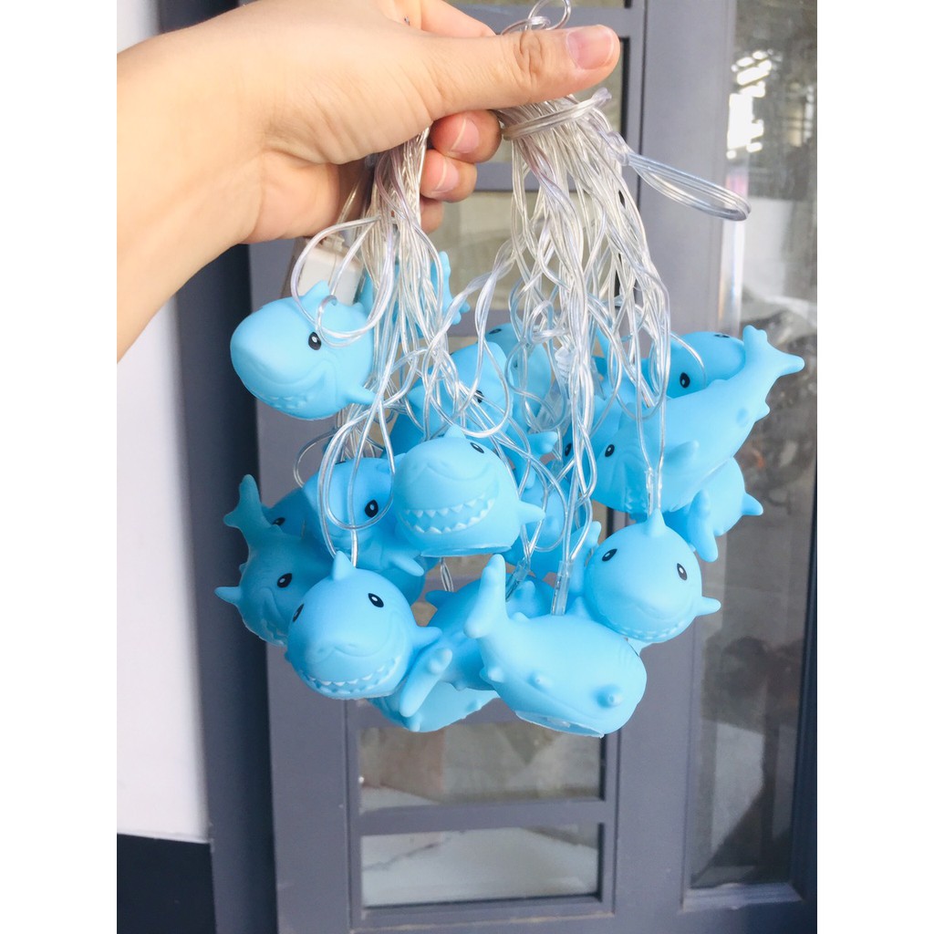 Dây led trang trí hình cá xanh 7 mét