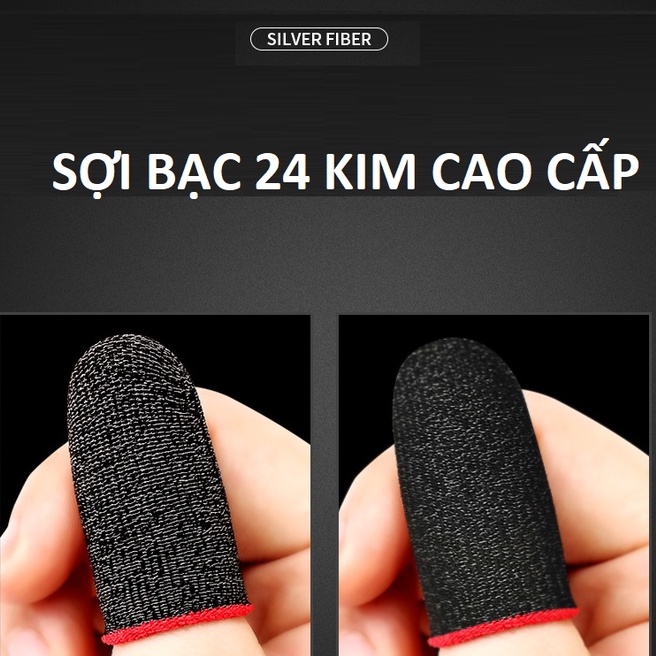 Bao tay chơi game Finger Tips sợi bạc cao cấp, Găng tay chơi game tăng độ nhạy cảm ứng, chống mồ hôi tay