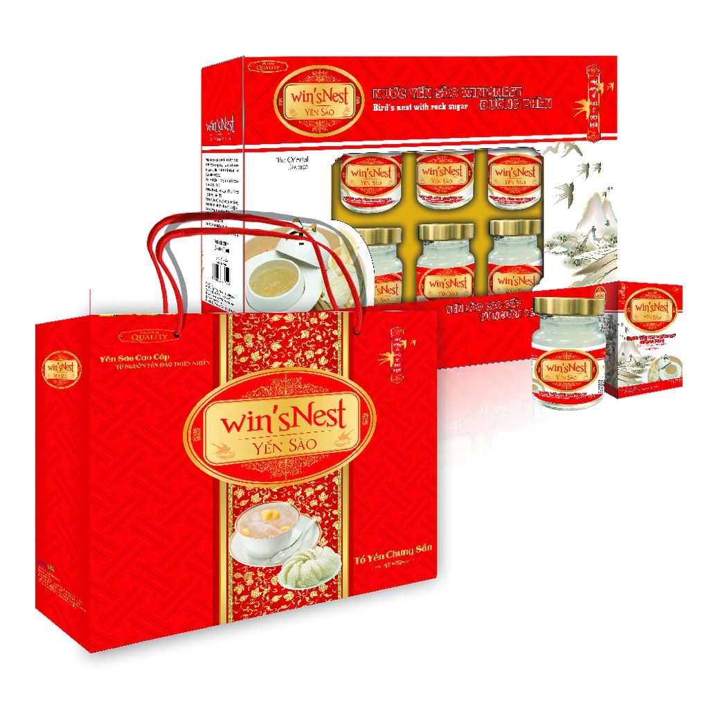 Nước Yến Sào win'sNest Đường Phèn 12% (6 Lọ * 70 ml / Hộp) bồi bổ sức khỏe tăng cường sức đề kháng