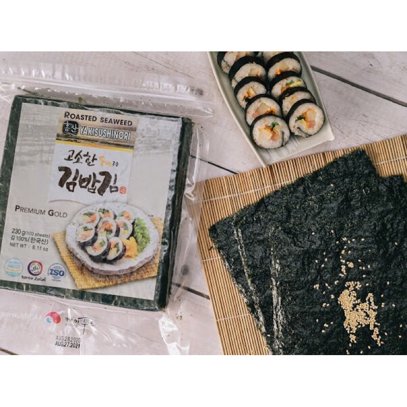 Rong biển cuộn cơm100 lá Hàn QuốcCuộn kimbap/Cuộn sushi/ 10 lá 20gr/Nhập khẩu Hàn Quốc