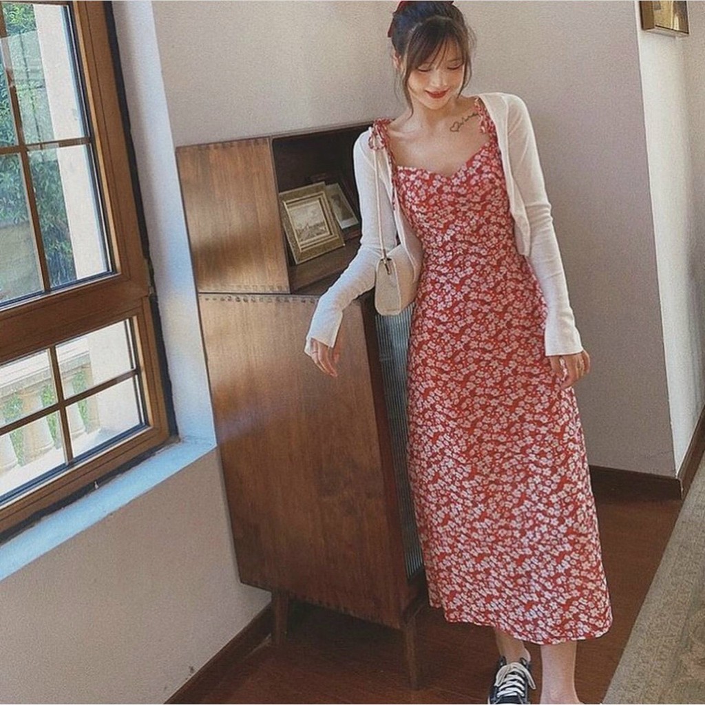 Đầm xòe hoa mùa hè, đầm đẹp cho phái nữ, hàng bán shop chuẩn đẹp, phom dưới 52kg tùy chiều cao | BigBuy360 - bigbuy360.vn