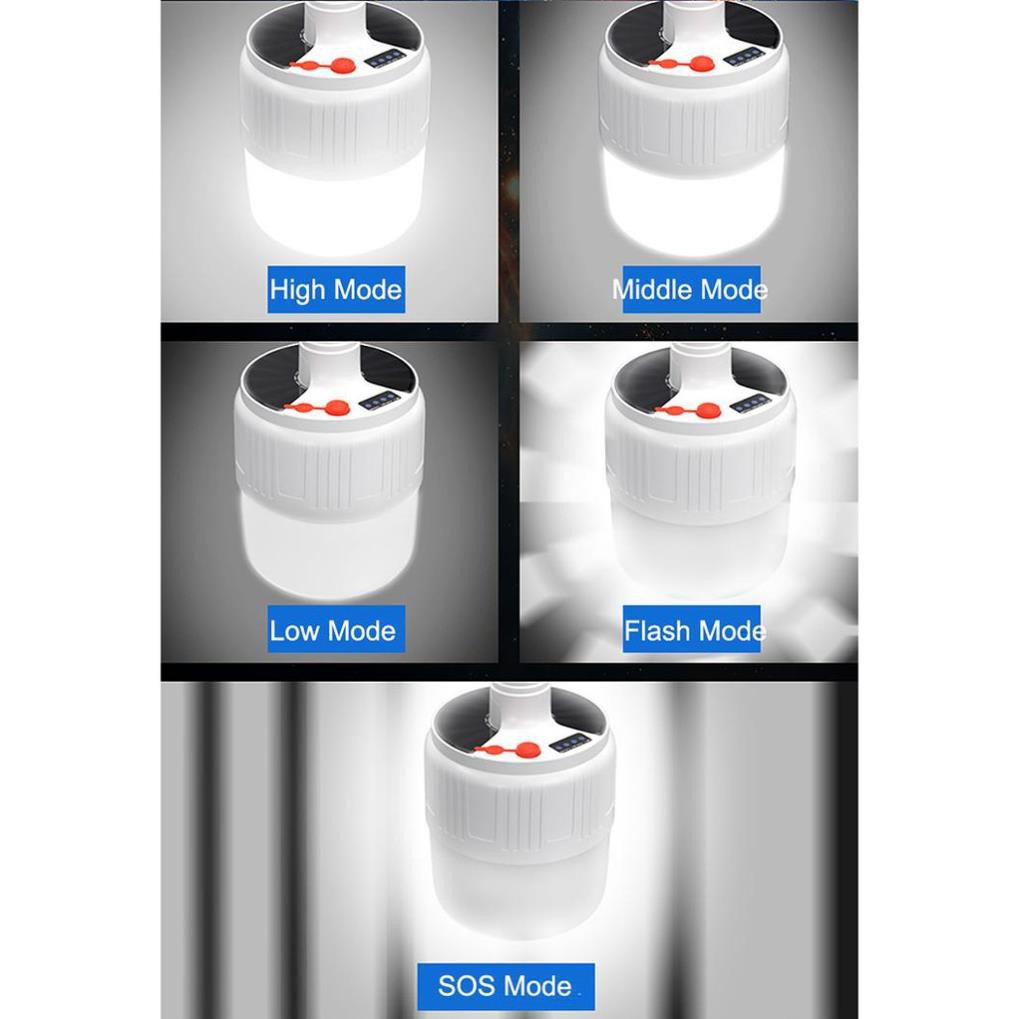 Đèn led tích điện năng lượng mặt trời siêu sáng Có Điều Khiển Từ Xa, Công Suất 80W, 5 Chế Độ Sáng