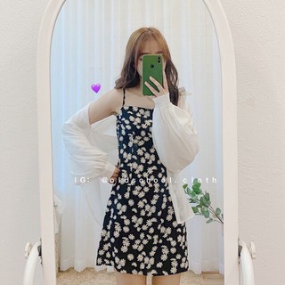 Đầm 2 dây hoa cúc - DV01