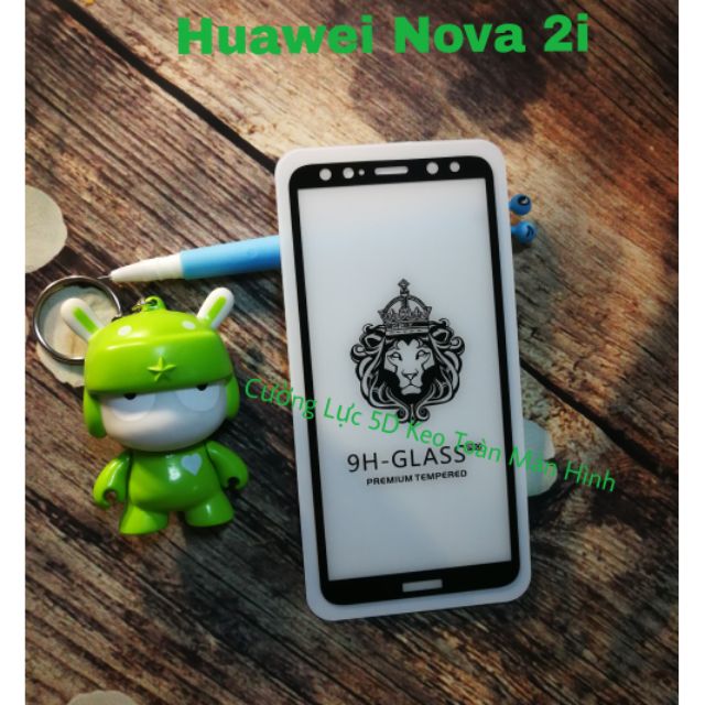 Huawei Nova 2i Cường lực 5D Full màn hình không chấm liti keo toàn màn hình tặng keo chống hở mép ( đen / trắng )