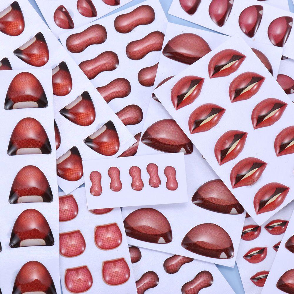 Set 10 Miếng Dán Miệng Búp Bê Nhiều Màu Dễ Thương