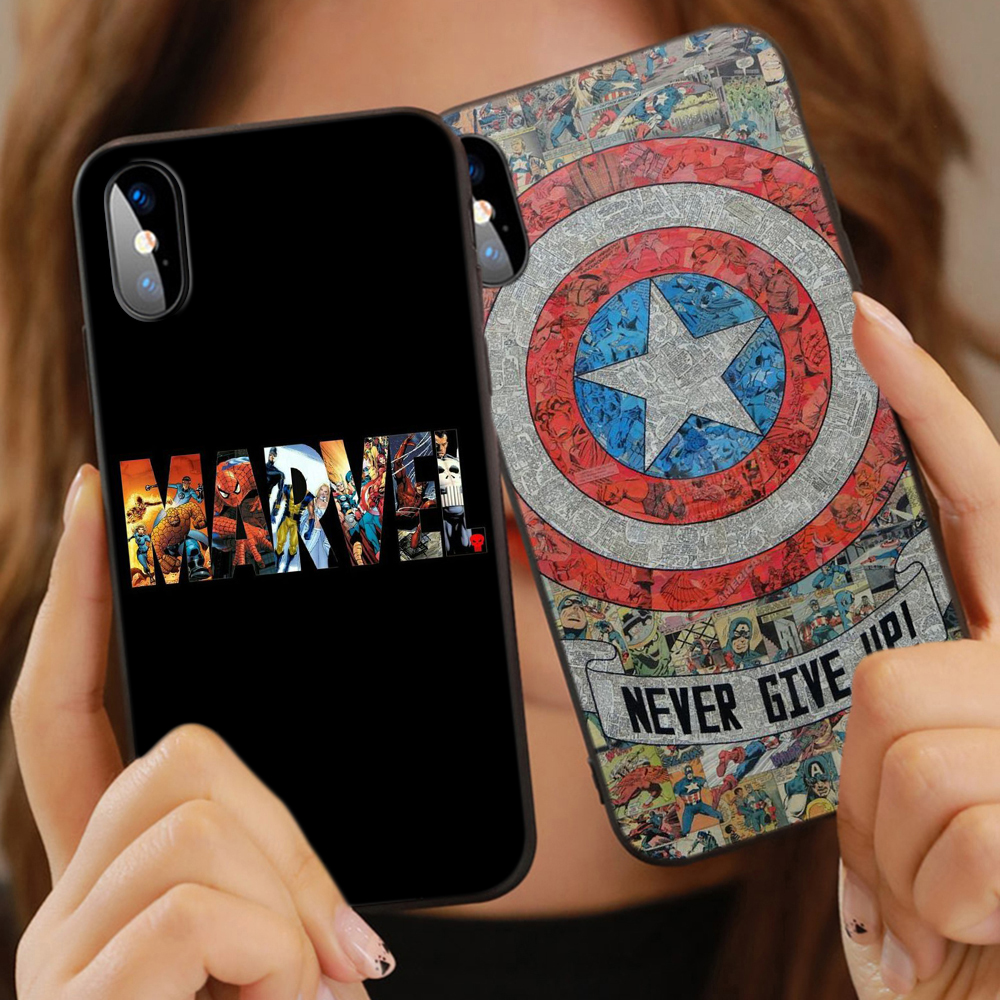 MARVEL Ốp Lưng Silicone In Hình Captain America Cho Iphone 5 5s Se 2020 6 6s 7 Plus R40