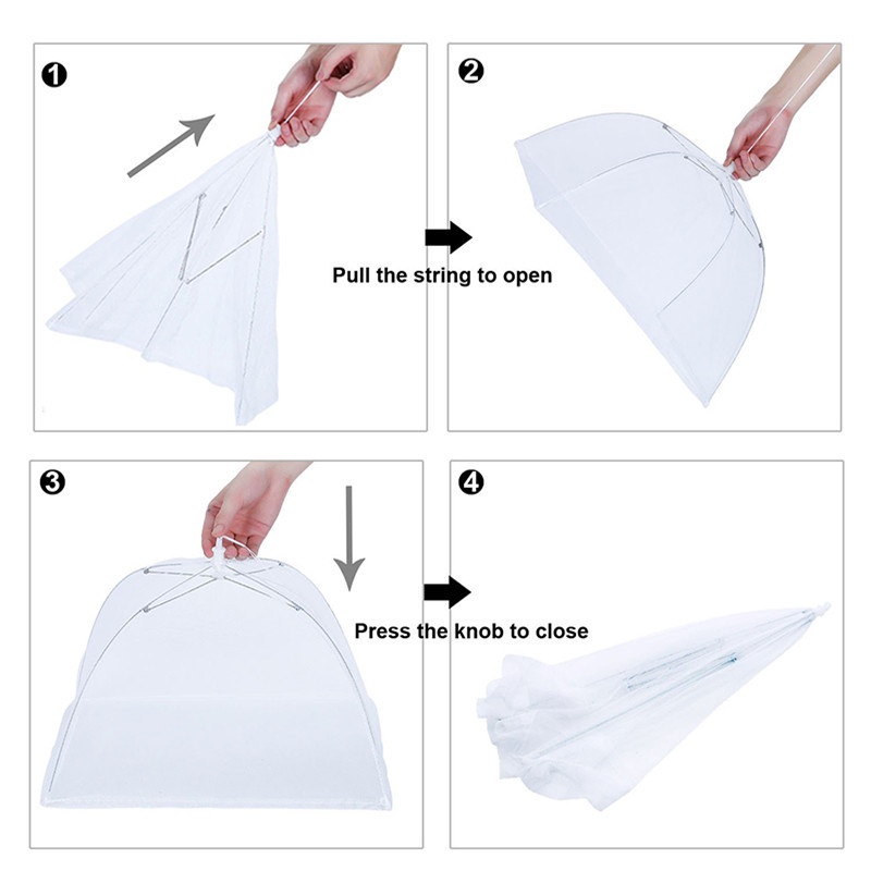 1 Lồng Bàn Đậy Thức Ăn Chống Muỗi Hình Dù Che Phủ Thức Ăn