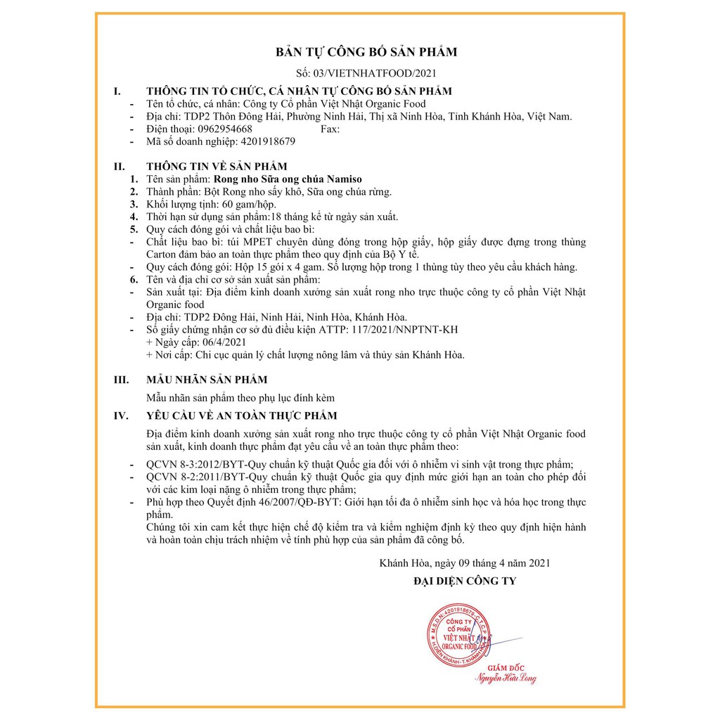 Rong nho sữa ong chúa Namiso 1 Gói Lẻ 4gr - Bột rong nho sữa ong chúa giúp tăng cường sức khỏe - đẹp da