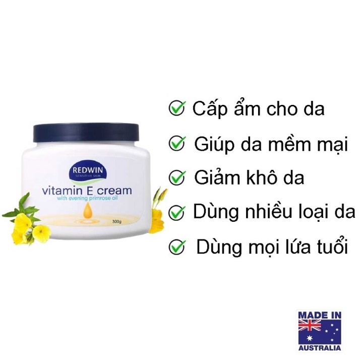 Kem Dưỡng Ẩm Redwin Vitamin E Cream 300g Úc Chính Hãng - Giúp Dưỡng Trắng Da Mặt Hết Khô, Nứt Nẻ | BigBuy360 - bigbuy360.vn
