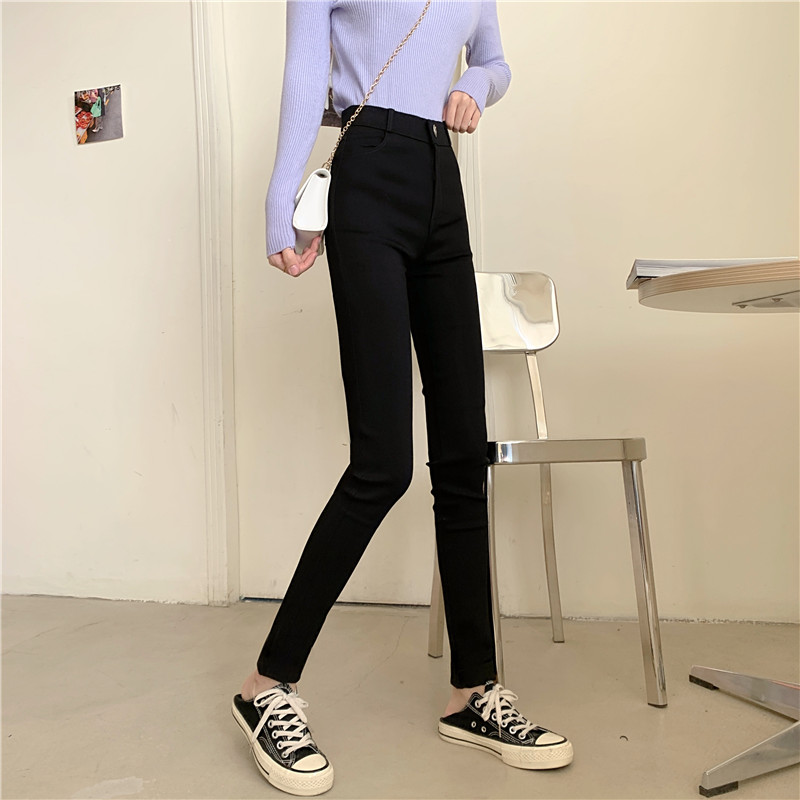 SUXI NEW Quần Legging Lưng Cao Màu Đen Cho Nữ