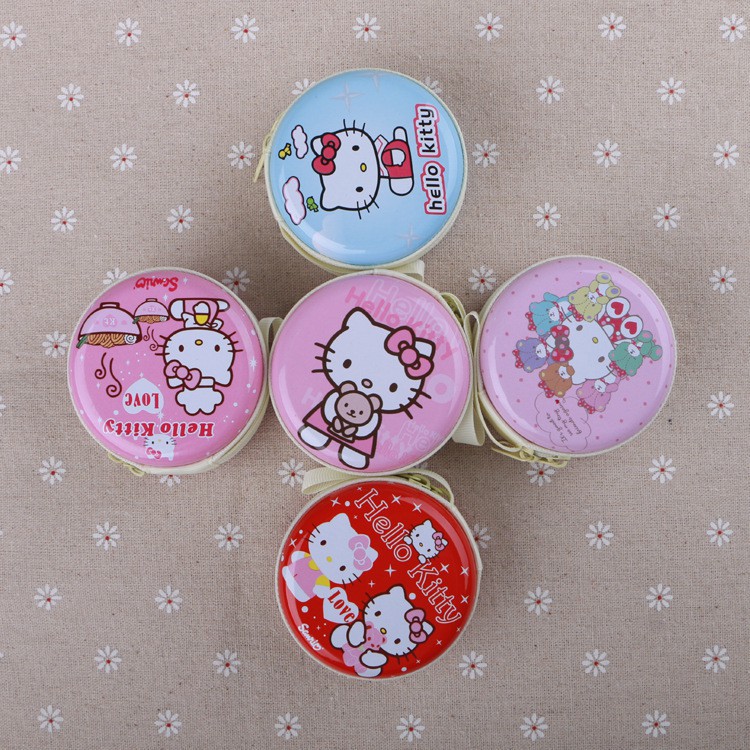 Hộp đựng tai nghe, cáp sạc, tiền xu in hình mèo Hello Kitty dễ thương