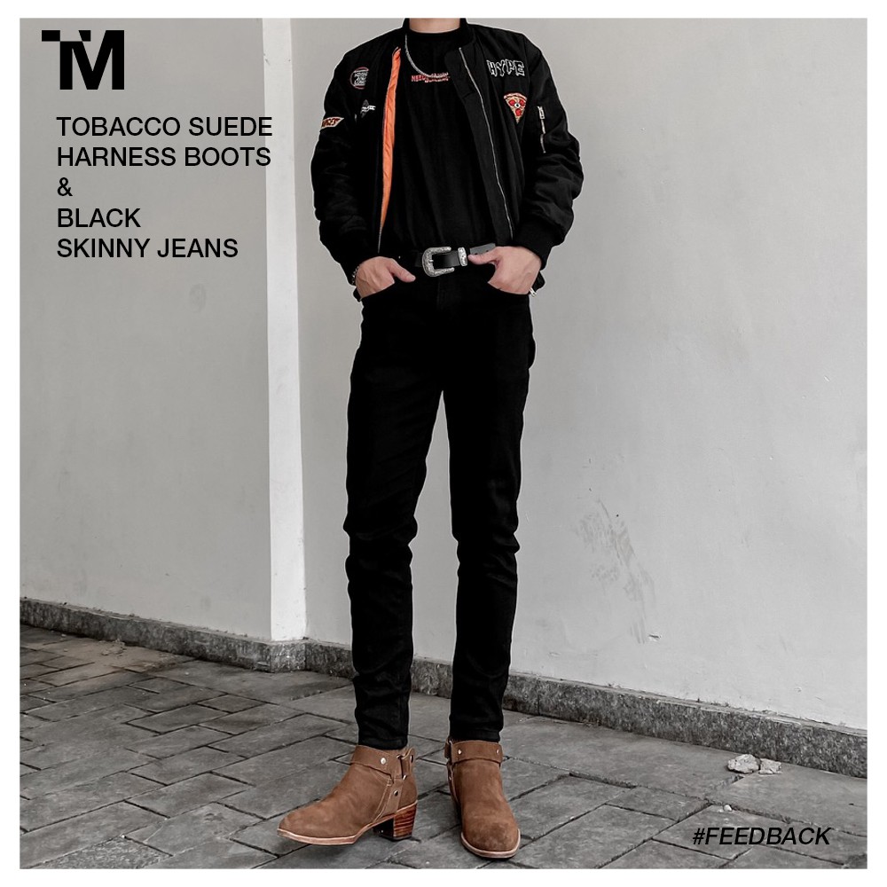 GIÀY BOOTS NAM TARMOR MÀU NÂU DA LỘN TOBACCO SUEDE LEATHER HARNESS BOOTS