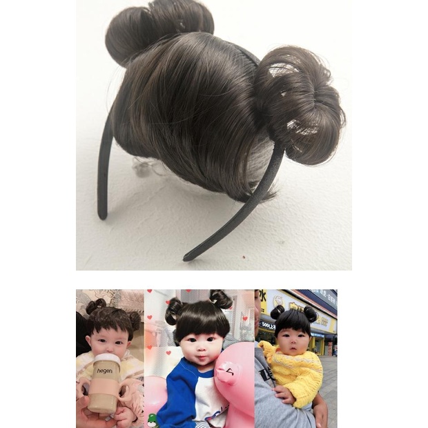 Búi tóc giả thắt nơ dễ thương cho bé gái
