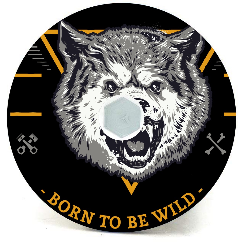 Miếng dán Vinyl trang trí nắp đậy pô tăng xe đạp Born To Be Wild (Headset cap) | CycleWrap