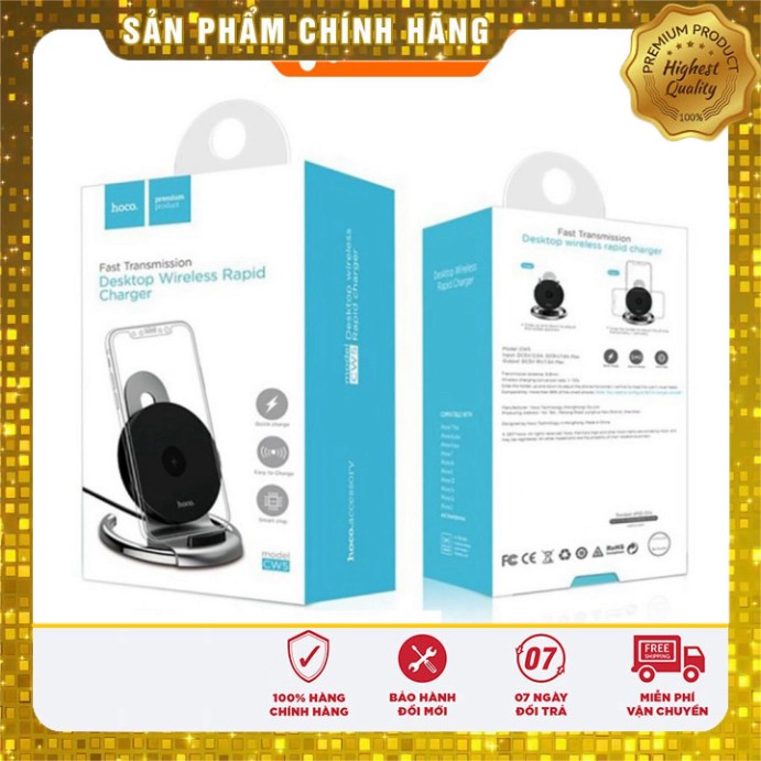 HOCO CW5 - Dock sạc nhanh không dây _Bạc