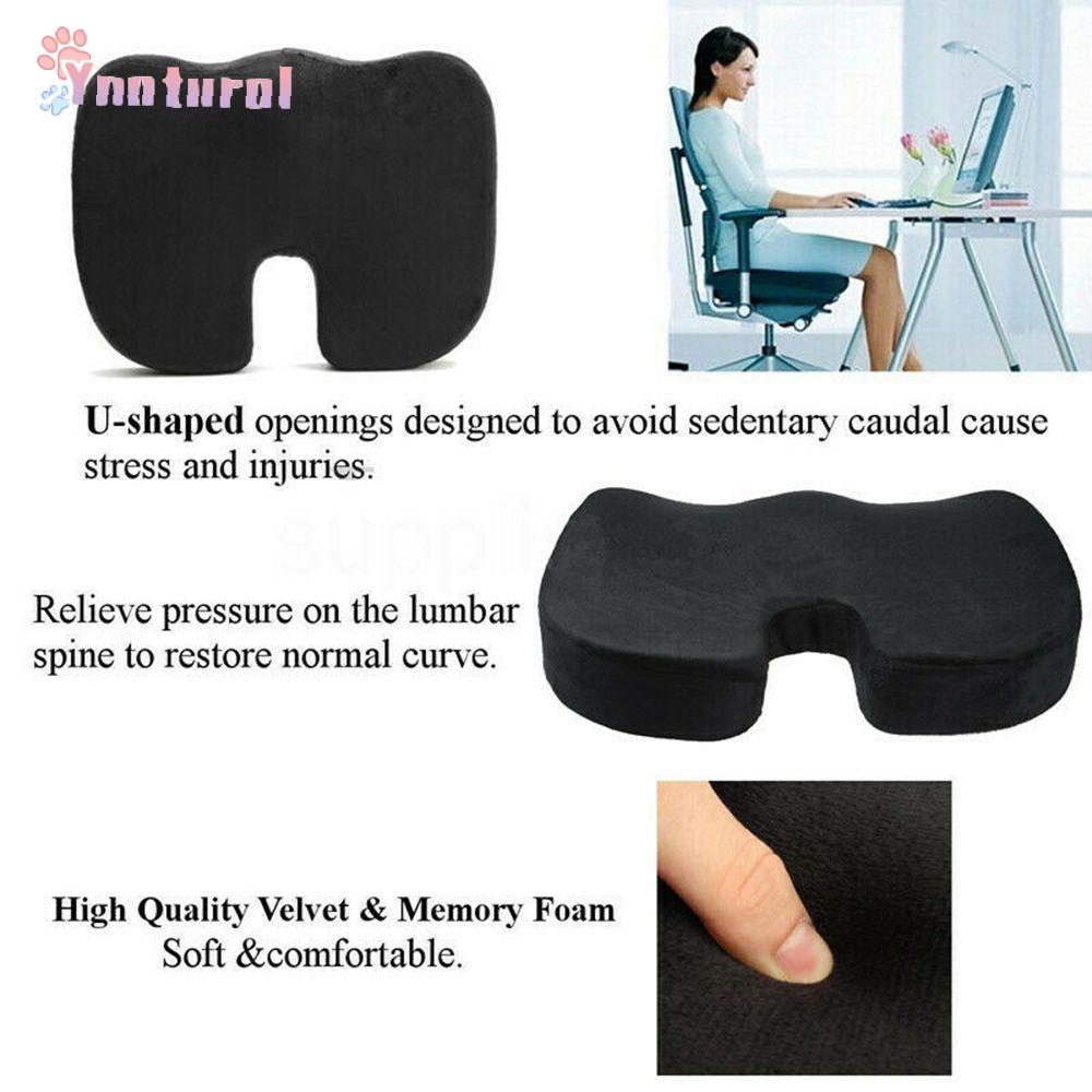 YNATURAL Office Orthopedic Booster Seat Memory Foam Chair Cushion Massage Pad Memory Foam Seat Back-rest Pad U Type Driver Pilot Headrest Lumbar Pain Relief Coccyx Cushion/Multicolor