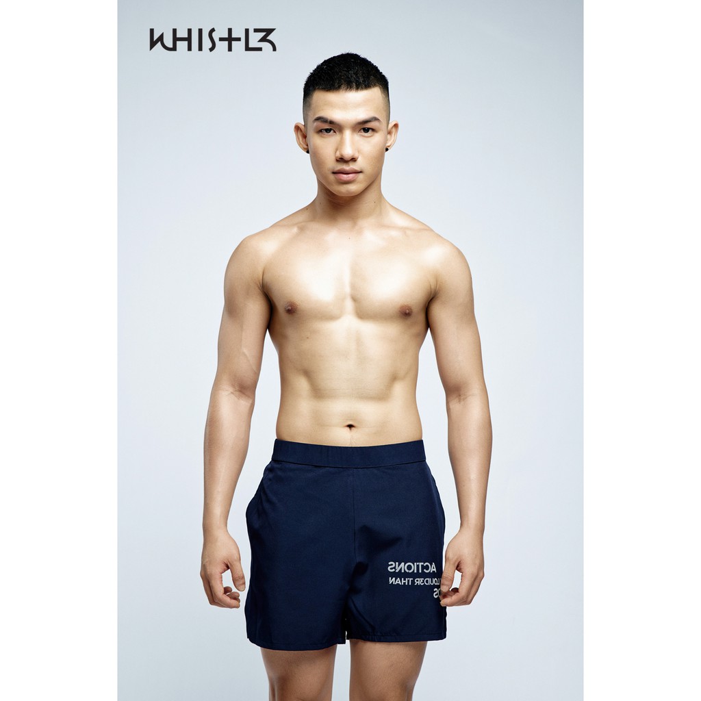 Quần Short Nam Whistl3 ASLTW Quote Shorts chất liệu Poly Spandex luôn khô thoáng, 2 màu đen,navy