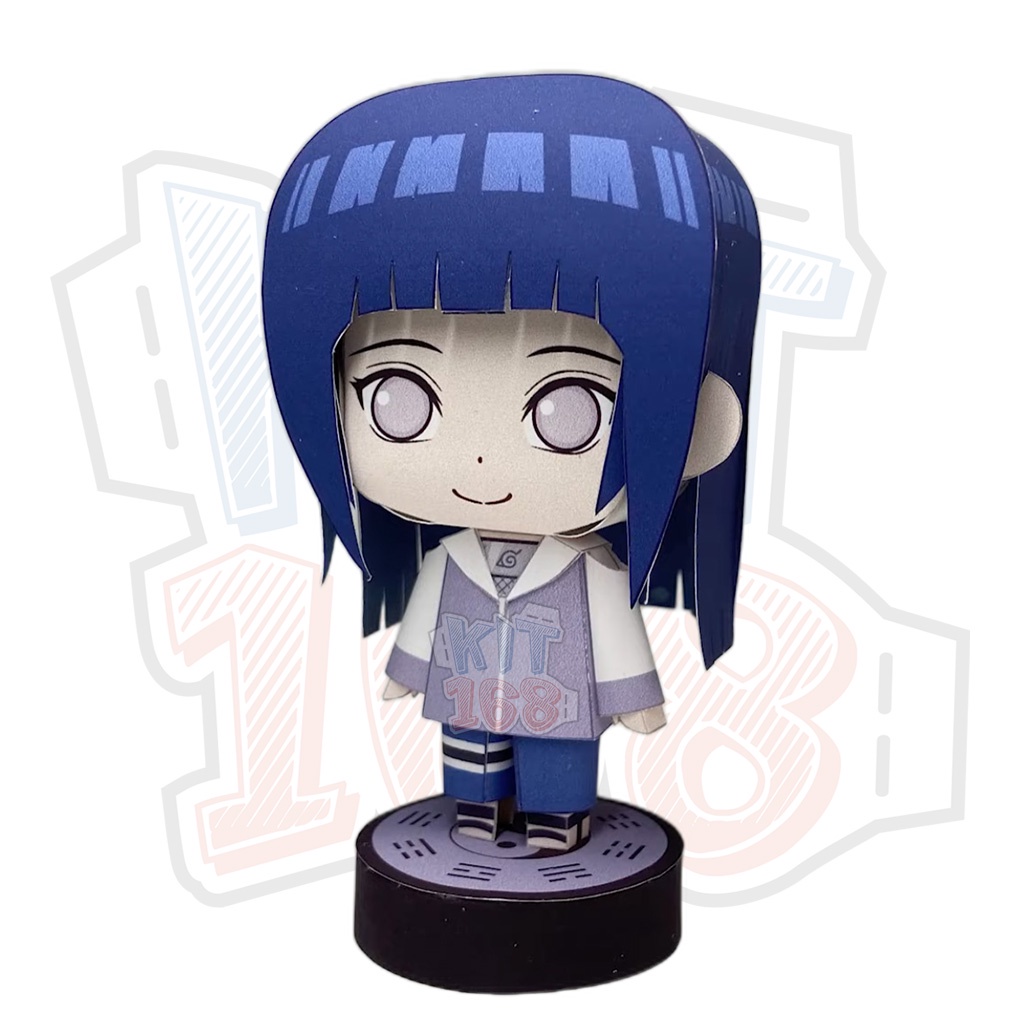 Mô hình giấy Anime Chibi Hinata ver 2 - Naruto + kit hộp trang trí