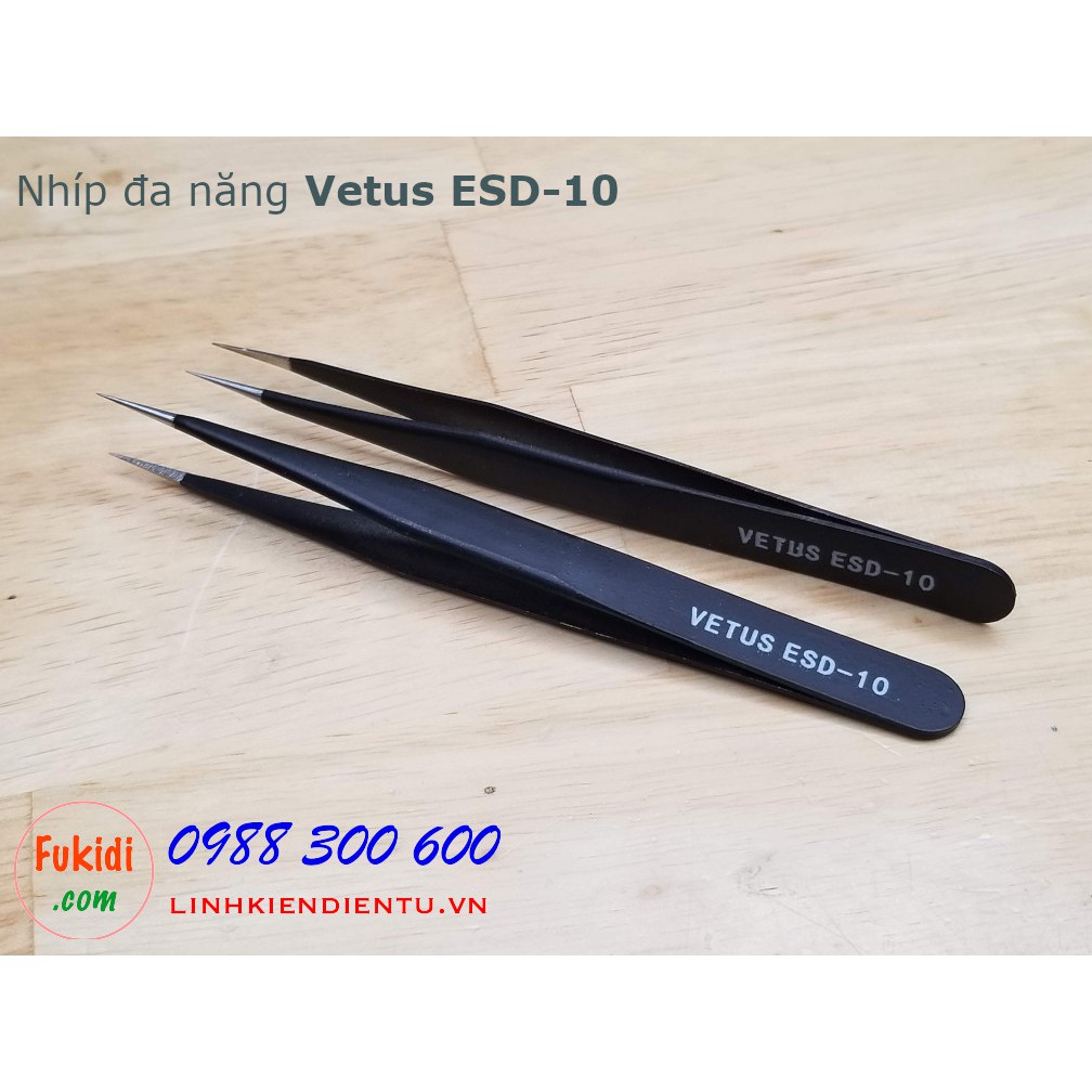 2 cây Nhíp đa năng, phù hợp để gắp linh kiện điện tử VETUS ESD