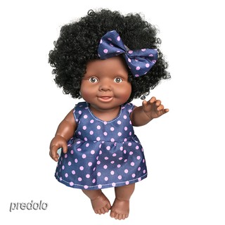 [Predolo] Búp bê trẻ em thực tế Châu Phi Vinyl mềm 10 Búp bê thủ công