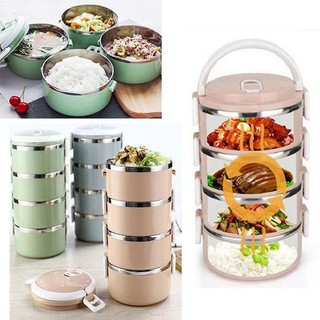 Cặp lồng đựng cơm 4 tầng lúa mạch giữ nhiệt tốt dung tích 2.8L