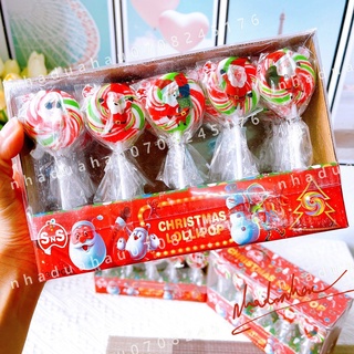 Combo 30 cây kẹo mút que hình ông già Noel dễ thương cho bé que 15gam