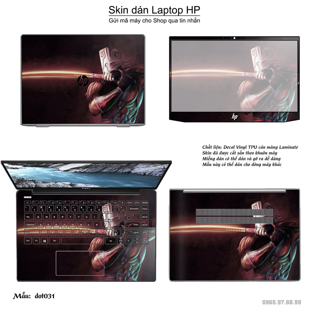 Skin dán Laptop HP in hình Dota 2 nhiều mẫu 6 (inbox mã máy cho Shop)