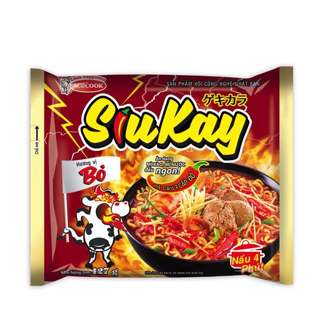 Mì SiuKay Bò và Hải Sản, Gà Cay Phô Mai Cấp Độ 7