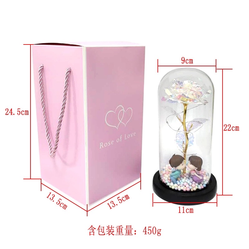 Hoa hồng hologram đựng lọ thuỷ tinh | BigBuy360 - bigbuy360.vn