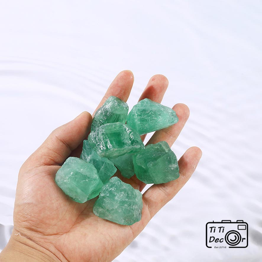 Set 6 Viên Đá Crystal Marble TiTi Decor, Rose Quartz, Clear Quartz, Đá Thạch Anh Hồng, Trắng Phong Thủy, Trang Trí