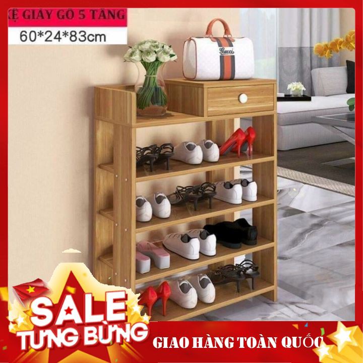 Tủ Giày Gỗ - Kệ Giày Gỗ 5 Tầng Đa Năng Gỗ Ép Cao Cấp Chắc ChắnGia Dụng Thương Nguyễn