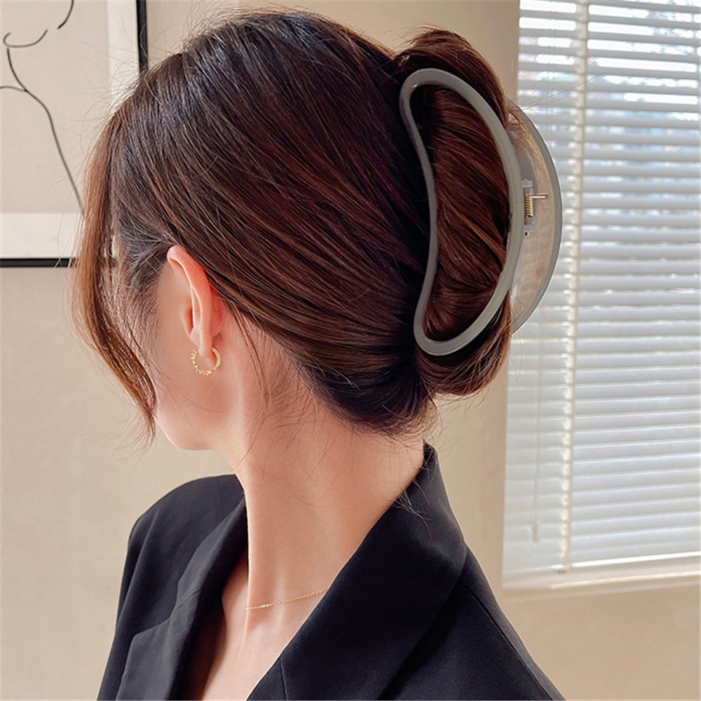 Kẹp Tóc Hình Bán Nguyệt 13cm Màu Thạch Ngọt Ngào Phong Cách Hàn Quốc trâm cài tóc