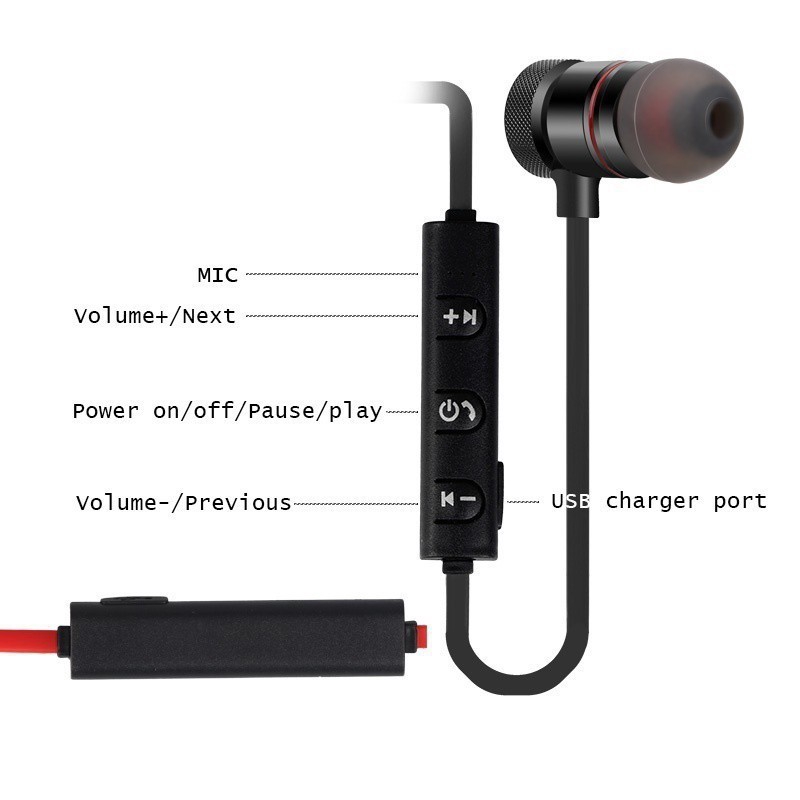 Tai nghe bluetooth 4.1 không dây thiết kế đeo cổ tiện dụng khi tập thể thao | BigBuy360 - bigbuy360.vn