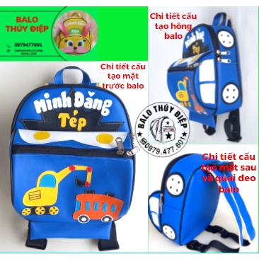 Balo Hình Oto Thêu Tên Bé Theo Yêu Cầu