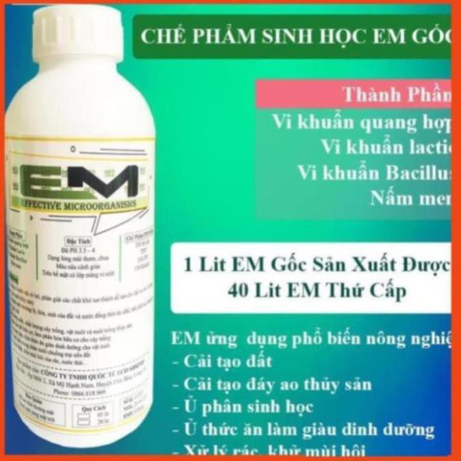 Chế phẩm sinh học EM Gốc⚡Men Vi Sinh chuẩn dùng cho hồ cá Koi, cá cảnh ⚡ Từ 1 lít EM gốc sản xuất ra 40 lít thứ cấp