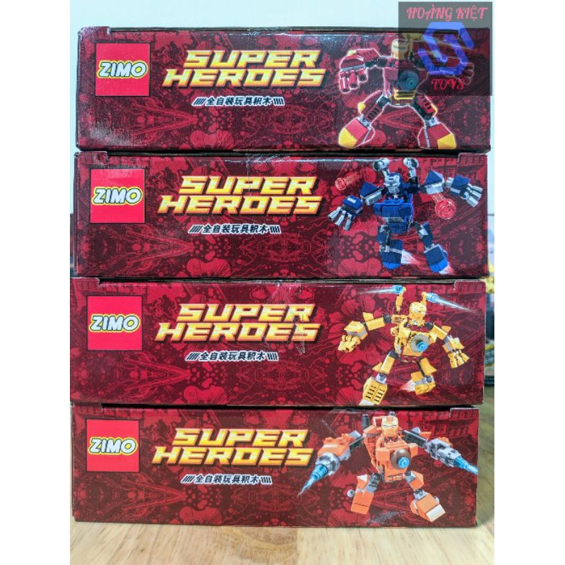 Đồ chơi Lego Minifigure Super Heroes Iron man robot MK36,MK17,MK2,MK50 ZIMO ZM534