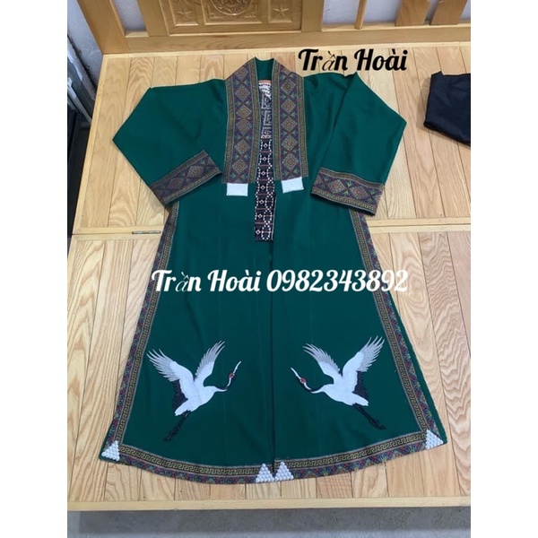Khăn áo hầu đồng -áo chúa bà , áo chầu thổ cẩm thêu hạc