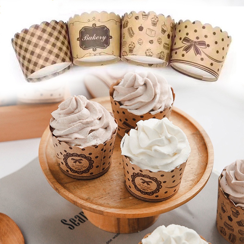 Set 50 Vỏ Giấy Lót Bánh Cupcake Chống Dầu Tiện Lợi
