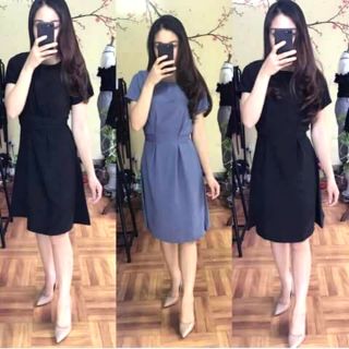 Đầm công sở thắt eo hai kiểu trước/sau