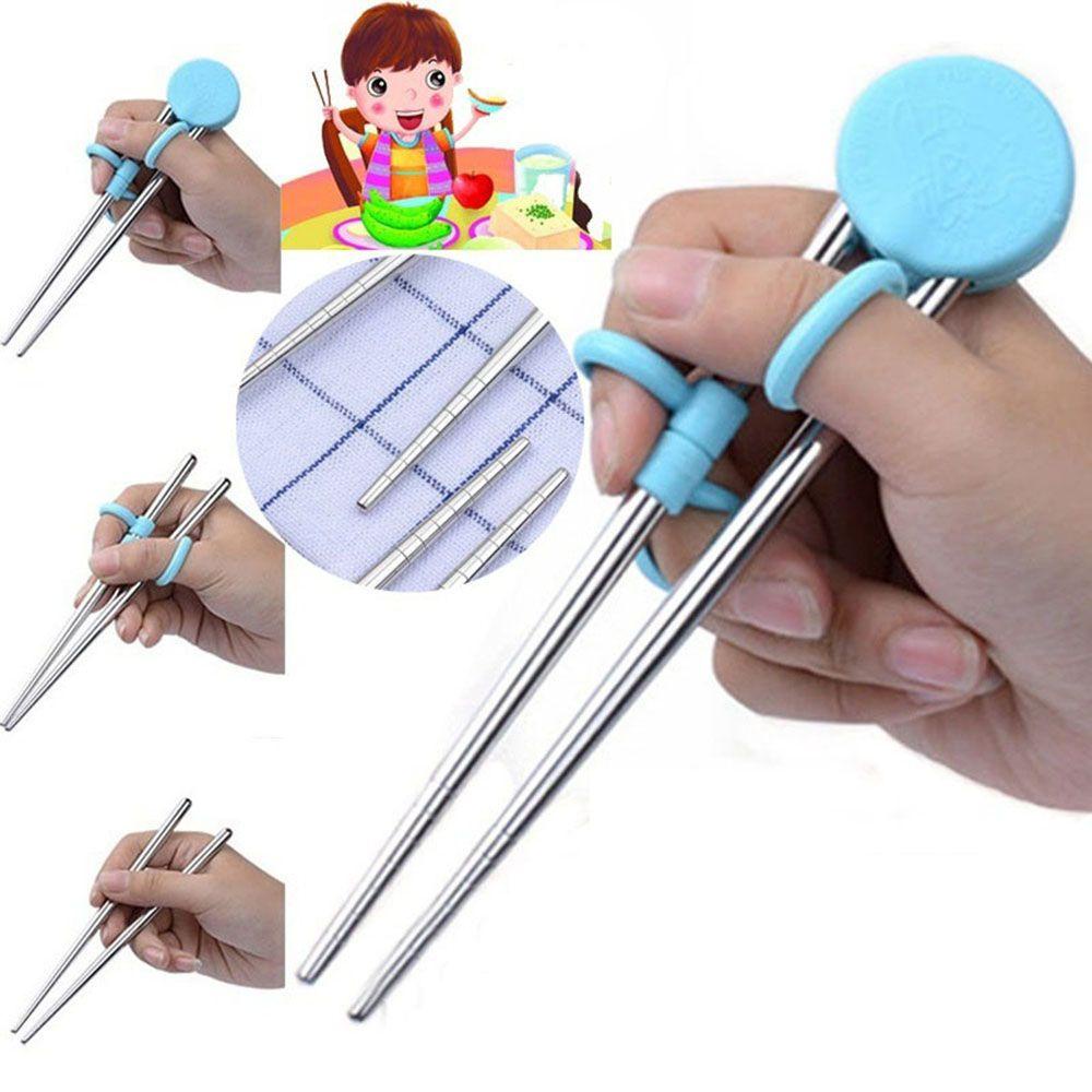 SOMEDAYZL Đũa Tập Ăn Bằng Thép Không Gỉ In Hoạt Hình Dễ Thương Cho Bé