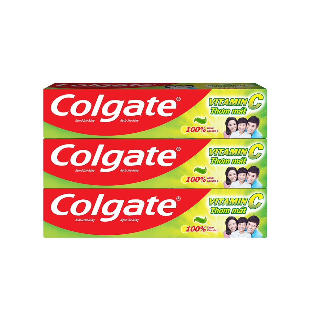 Bộ 3 Kem đánh răng Colgate Vitamin C thơm mát 170g/ tuýp