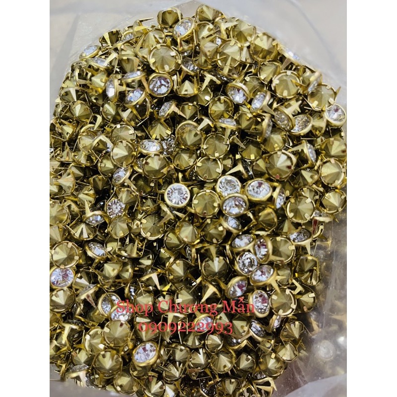 100 Viên Hạt Xoàn Đá Kết [Có Chân Chấu] 6mm / 8mm Trang Trí Giá Sỉ