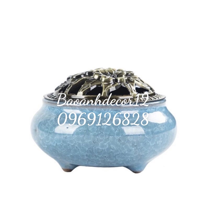 Lư công Trầm, Lư đốt trầm thần sứ nắp hợp kim cao cấp