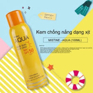 [nội địa thái lan] xịt chống nắng aqua base sun body spray mistine 100ml