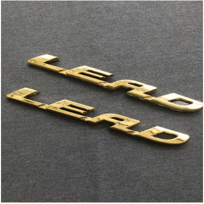 (CHUYÊN TEM XE) Tem chữ nổi tên xe LEAD, tem trang trí xe chống nước màu trắng vàng