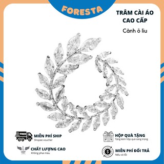 Trâm cài áo cành ô liu FORESTA, có tặng kèm hộp quà tặng