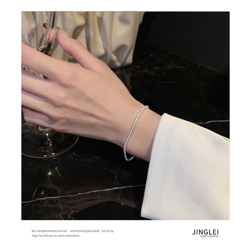 Vòng Tay Bạc Đơn Giản Thời Trang Phong Cách Hàn Quốc Cho Nữ