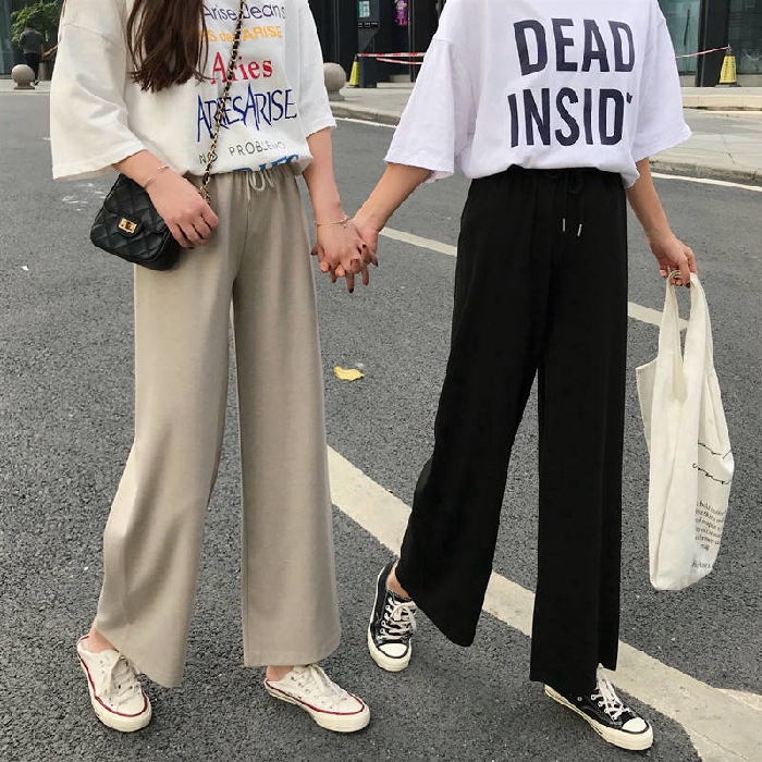 Wide youthful, simple style pants for women