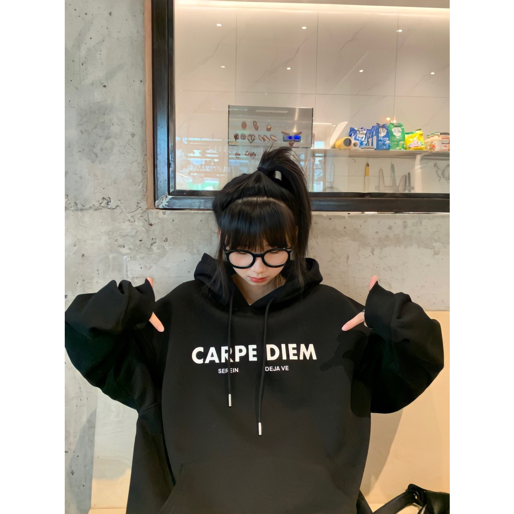 Áo Hoodie Nam Nữ Nỉ Ngoại Unisex CARPE DIEM 2 Màu - Áo Nỉ Dáng Thụng G0225