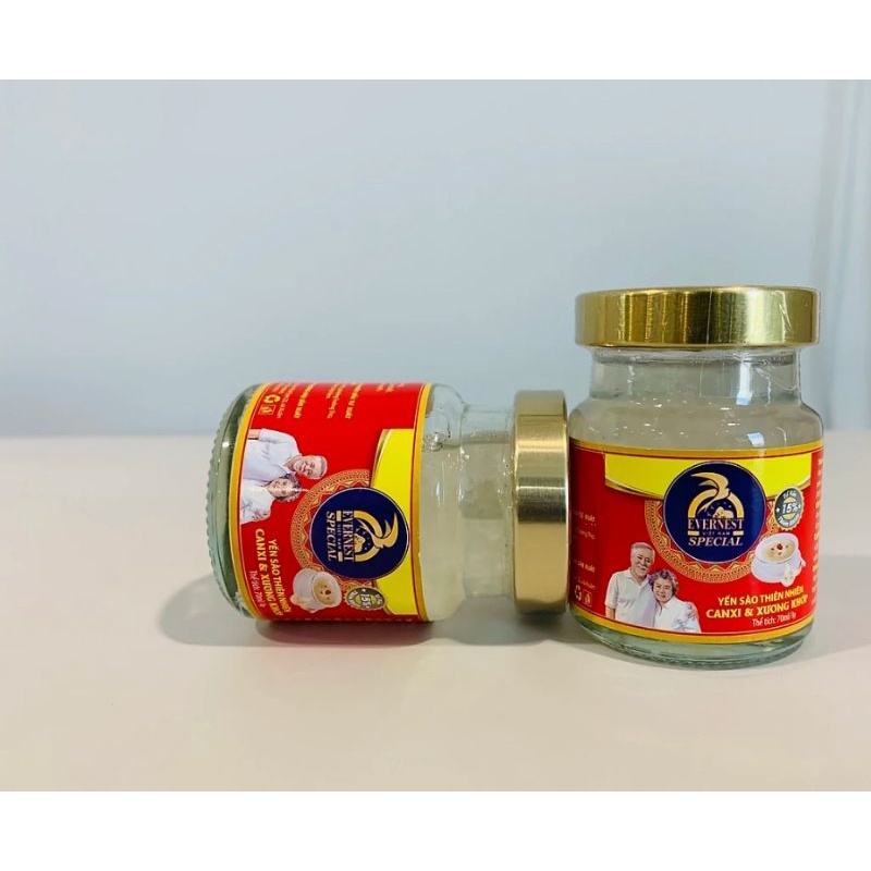 Hộp 6 hũ Yến Sào EVERNEST Đường Phèn Canxi &amp; Xương Khớp 15% Yến